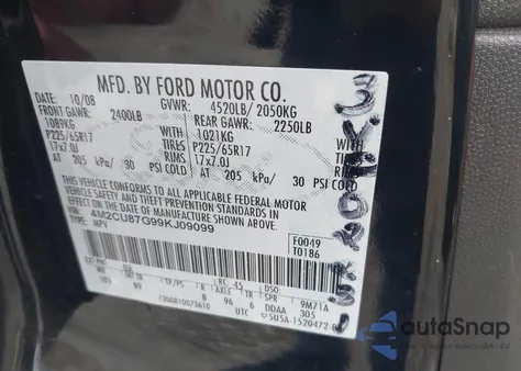 2009 Mercury Mariner Premier V6 from USA, damaged, VIN 4M2CU87G99KJ09099